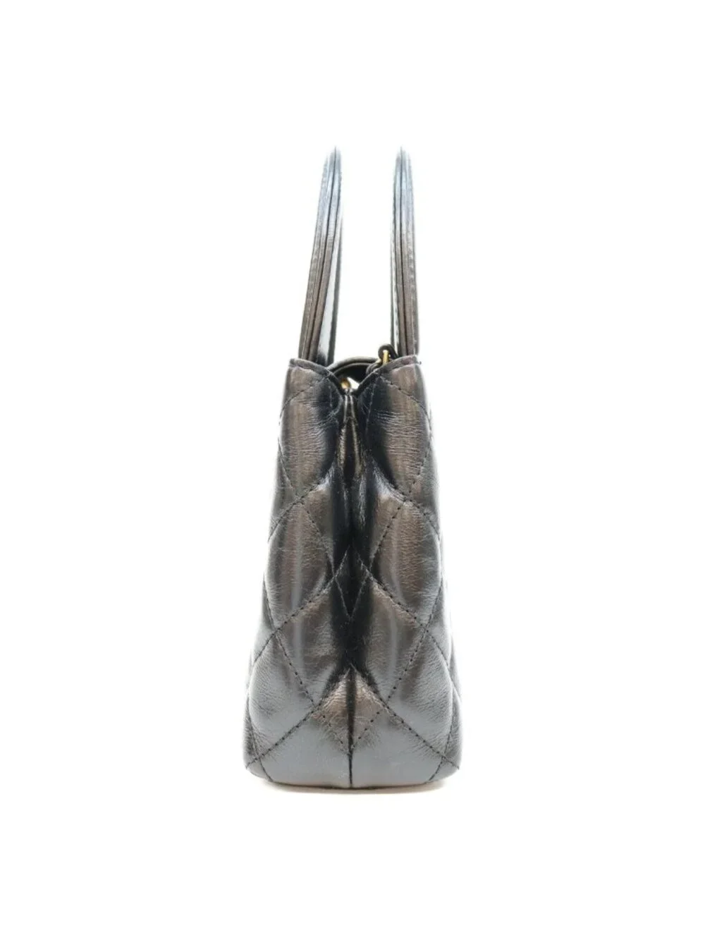 Chanel Black Calfskin Quilted Mini Shopping Shoulder Bag